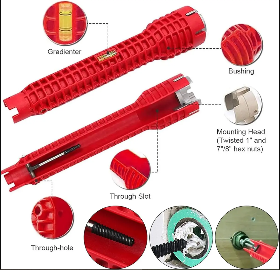 مفتاح إصلاح الحوض العالمي 8 في 1